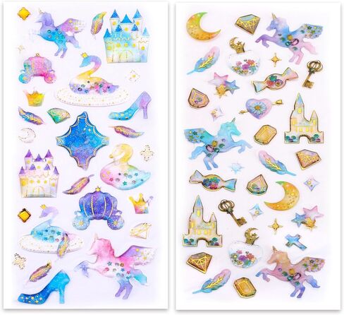 Cute Craft Stickers, Aesthetic Glitter, Tear-Resist, Waterproof Decals for Laptop, Water Bottle, Hydroflasks, Scapbooking, Planner Pack for Teens, Girls, Kids in Kuwait