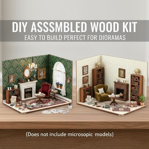 Yalikop 2 PCS غير مكتملة Diorama Display Case مربع 11.8 × 8.7 × 8.3 بوصة لمشاريع DIY الحرفية ، والأرقام المصغرة ، والدمى ، ومشاهد الغابات المطيرة (4 جوانب) in Kuwait