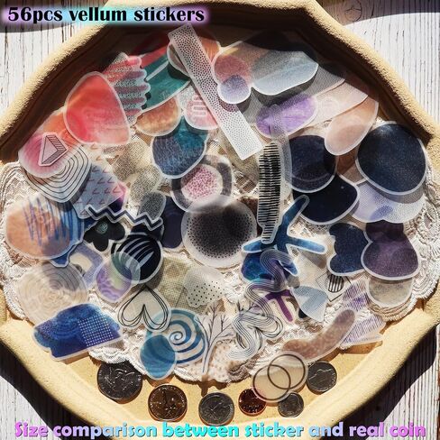 Vintage Junk Journal Ephemera Scrapbooking Supplies Translucent Vellum Paper Stickers Card Making Decal Art Aesthetic for Adults (Character Frame Art) in Saudi Arabia
