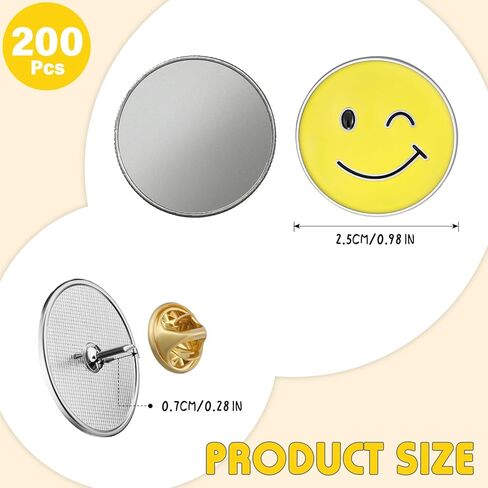 100 Pcs Happy Face Lapel Pins Cute Smile Enamel Pinback Buttons Fun Pins with Butterfly Clasp Zinc Alloy Bulk Enamel Pins Teacher Pins for Students Kids Gifts Clothes Backpacks Decor (Orange) in Saudi Arabia