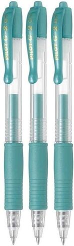 Pilot G2 07 Metallic Green Fine Retractable Gel Ink Pen Rollerball 0.7mm Nib Tip 0.39mm Line Width Refillable BL-G2-7 (Pack of 3) in Saudi Arabia