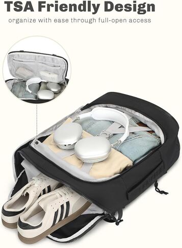 Hynes Eagle Travel Backpack Praftop Propack 17 بوصة خفيفة الوزن معتمدة حمل على حقيبة عنصر شخصية Bag Weekender DayPack 20L أسود in Kuwait