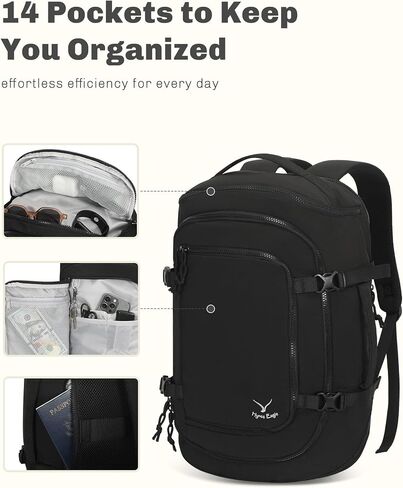 Hynes Eagle Travel Backpack Praftop Propack 17 بوصة خفيفة الوزن معتمدة حمل على حقيبة عنصر شخصية Bag Weekender DayPack 20L أسود in Kuwait