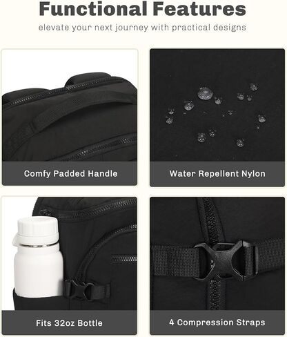 Hynes Eagle Travel Backpack Praftop Propack 17 بوصة خفيفة الوزن معتمدة حمل على حقيبة عنصر شخصية Bag Weekender DayPack 20L أسود in Kuwait