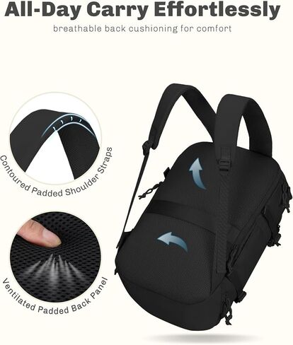Hynes Eagle Travel Backpack Praftop Propack 17 بوصة خفيفة الوزن معتمدة حمل على حقيبة عنصر شخصية Bag Weekender DayPack 20L أسود in Kuwait