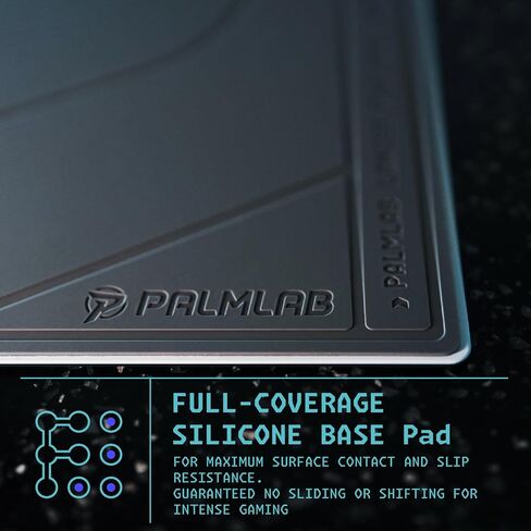 Mousepad Glass Glass ، Lancer Pad.001 سطح محجور صغير للتحكم الدقيق والسرعة ، قاعدة السيليكون غير المنقولة ، تشمل 3 أنواع من زلاجات الماوس وقماش الألياف الدقيقة ، 13.4 × 11 بوصة-Tech Blue in Kuwait