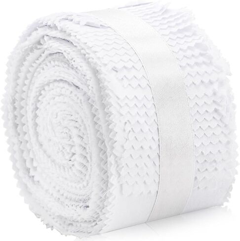 50 Pieces Jelly Fabric Strips Roll for Quilting, 43 x 2.4 Inch White Cotton Patchwork Roll, Solid Color Quilting Strips Sewing Rolled Cotton for Blanket, Rug, Quilt, Sewing DIY Crafts in Saudi Arabia