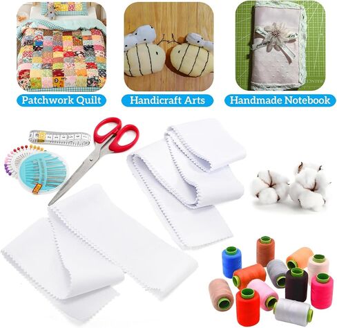 50 Pieces Jelly Fabric Strips Roll for Quilting, 43 x 2.4 Inch White Cotton Patchwork Roll, Solid Color Quilting Strips Sewing Rolled Cotton for Blanket, Rug, Quilt, Sewing DIY Crafts in Saudi Arabia