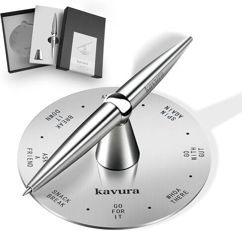 Fidget Decision Spinner Pen - 3-in-1 Magnetic Stress Relief Tool, Refillable Silver Metal Pen, Fun Decision Maker and Office Desk Decor, Unique Gift for Teens & Adults, Luxury Pen Set in Saudi Arabia