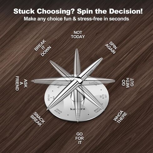 Fidget Decision Spinner Pen - 3-in-1 Magnetic Stress Relief Tool, Refillable Silver Metal Pen, Fun Decision Maker and Office Desk Decor, Unique Gift for Teens & Adults, Luxury Pen Set in Saudi Arabia