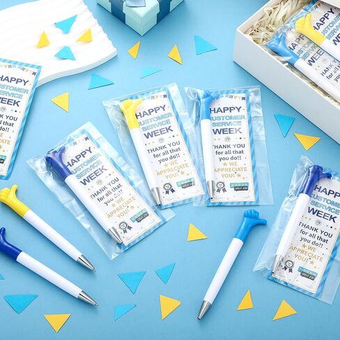12 Sets Customer Service Week Gifts Include Thumbs up Ballpoint Pens with Thank You Card Thank You Gift for Customer Service Week Party Supplies in Saudi Arabia