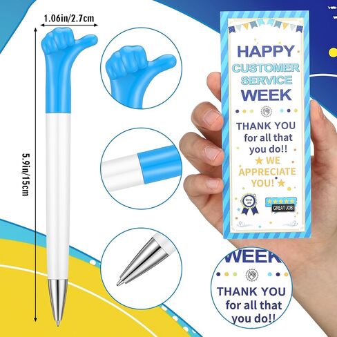 12 Sets Customer Service Week Gifts Include Thumbs up Ballpoint Pens with Thank You Card Thank You Gift for Customer Service Week Party Supplies in Saudi Arabia