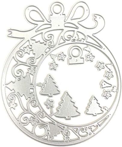 Silver Christmas Cutting Dies Xmas Balls Metal Die Cuts Stencil Template for Card Album Making Tools Scrapbooking DIY Decoration Die-Cuts in Saudi Arabia