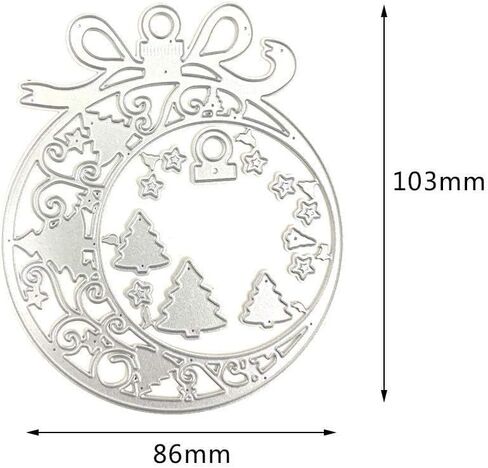 Silver Christmas Cutting Dies Xmas Balls Metal Die Cuts Stencil Template for Card Album Making Tools Scrapbooking DIY Decoration Die-Cuts in Saudi Arabia