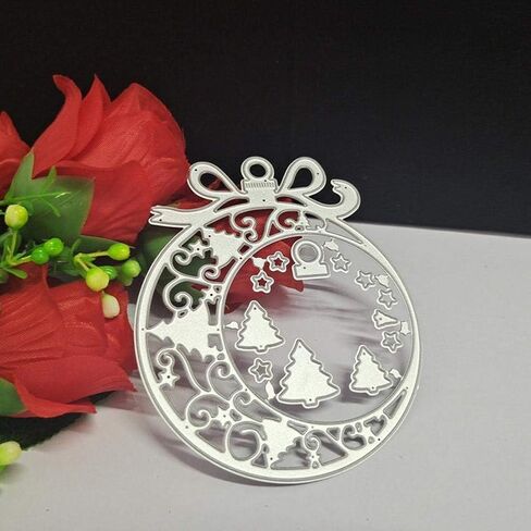 Silver Christmas Cutting Dies Xmas Balls Metal Die Cuts Stencil Template for Card Album Making Tools Scrapbooking DIY Decoration Die-Cuts in Saudi Arabia