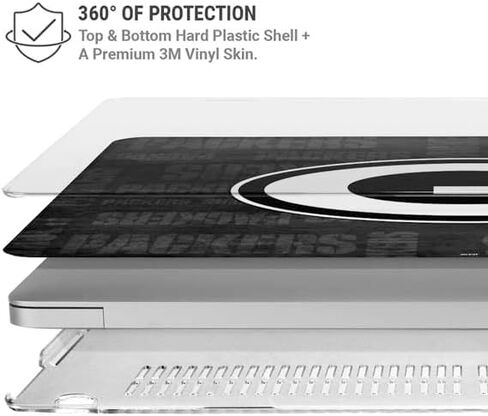 Skinit Case + Skin Compatible with MacBook Air 13in M1 (2021) - Officially Licensed NFL Green Bay Packers Black & White Design in Saudi Arabia