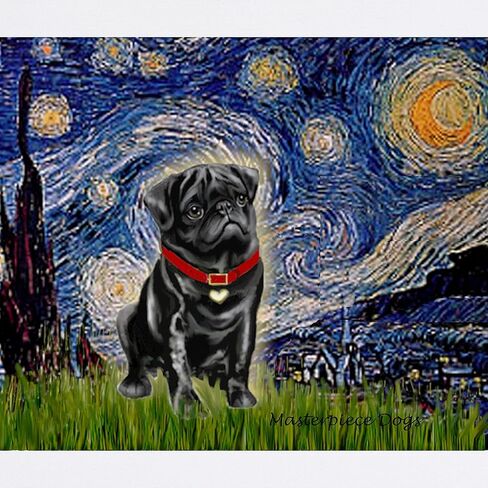 CafePress Starry Night/Black Pug Mousepad Non-Slip Rubber Gaming Mousepad in Saudi Arabia