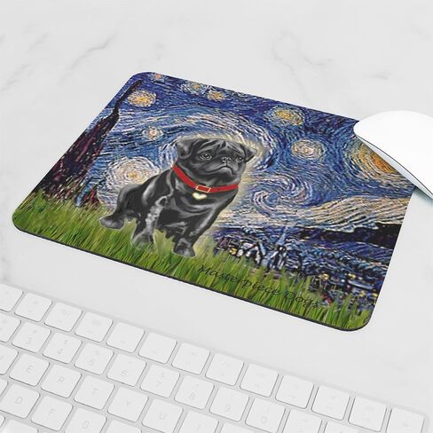 CafePress Starry Night/Black Pug Mousepad Non-Slip Rubber Gaming Mousepad in Saudi Arabia