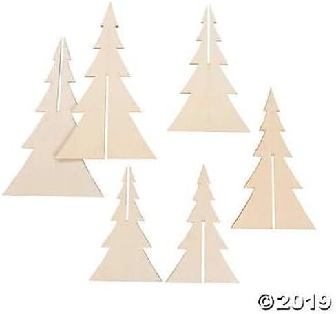 DIY Slat Wood Tree Stand Up - مجموعة من 3 في الحجم الصغير والمتوسط ​​والكبير - الحرف الكريسم in Saudi Arabia