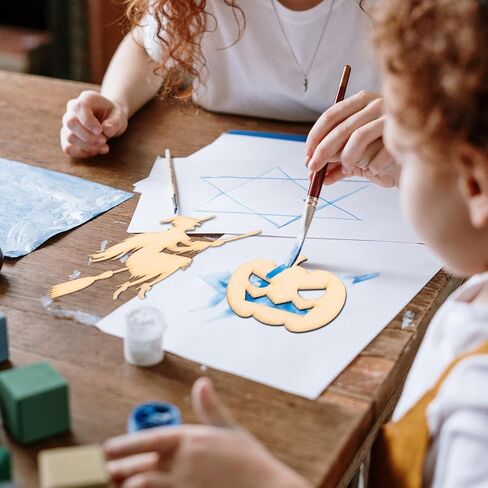 20Pcs Halloween Wood Cutouts Pumpkin Witch Cutout Unfinished DIY Painting Wooden Slices Embellishment Party Decor Woodsy Decor Witch Decor in Saudi Arabia