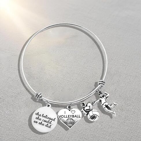 DYJELWD Basketball Softball Volleyball Bangle Bracelet School Team Sports Fan Gifts for Her in Saudi Arabia