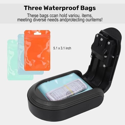 Magnetic Key Holder with Combination Lock, Waterproof Magnetic Key Box for Outdoor, Car, and Indoor Use, Strong Magnet Black in Saudi Arabia