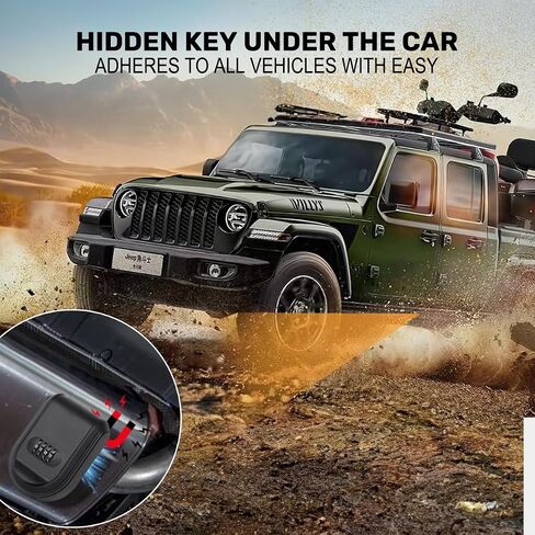Magnetic Key Holder with Combination Lock, Waterproof Magnetic Key Box for Outdoor, Car, and Indoor Use, Strong Magnet Black in Saudi Arabia