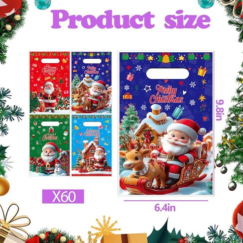 EUVBOKW 50 Pcs Halloween Treat Bags with Handles – Halloween Goodie Bags for Kids,Trick or Treat Candy Gift Bags,Plastic Tote Goody Bags for Party Favors Supplies in Kuwait