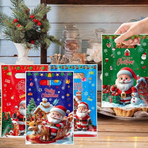 EUVBOKW 50 Pcs Halloween Treat Bags with Handles – Halloween Goodie Bags for Kids,Trick or Treat Candy Gift Bags,Plastic Tote Goody Bags for Party Favors Supplies in Kuwait