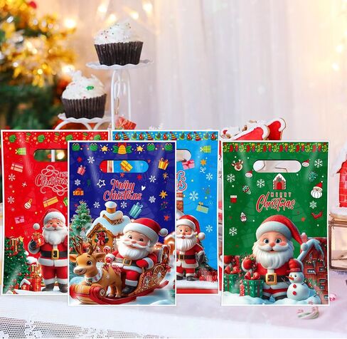 EUVBOKW 50 Pcs Halloween Treat Bags with Handles – Halloween Goodie Bags for Kids,Trick or Treat Candy Gift Bags,Plastic Tote Goody Bags for Party Favors Supplies in Kuwait
