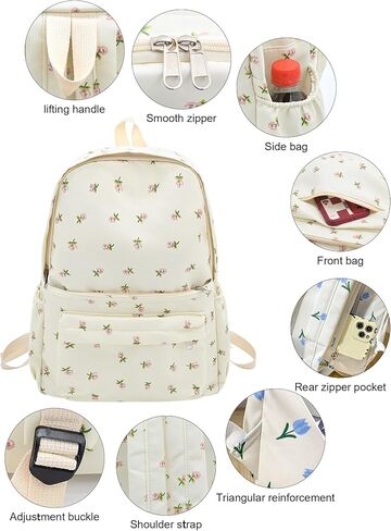 Nylon Backpack Lightweight Travel Daypack Rucksack Laptop Backpack 211pink in Kuwait