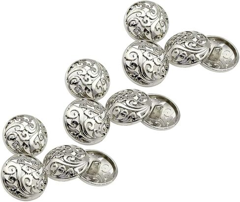 تكرار 12 قطعة نمط الأزهار الأزرار Openwork Metal Shank Craft for Diys Shicing Sofilishing (مسدس أسود ، 23 ملم) in Kuwait