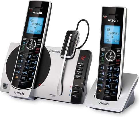 Vtech Connect to Cell DS6771-3 Dect 6.0 Cordless Phone - Black ، Silver ، 6.9 "× 4" × 6.6 " in Saudi Arabia