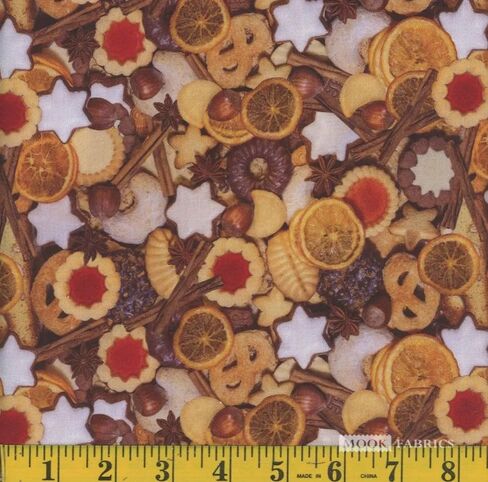 Christmas Ornaments Red Green 100% Cotton Fabric by The Yard in Saudi Arabia
