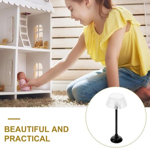 DECHOUS Mini Dollhouse Floor Lamp Modern Miniature Floor Lamp Fixtures Model for Dollhouse Living Room Bedroom Decoration, Without Light in Saudi Arabia