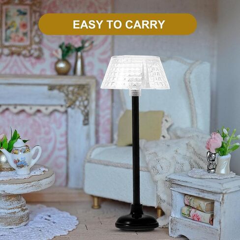 DECHOUS Mini Dollhouse Floor Lamp Modern Miniature Floor Lamp Fixtures Model for Dollhouse Living Room Bedroom Decoration, Without Light in Saudi Arabia