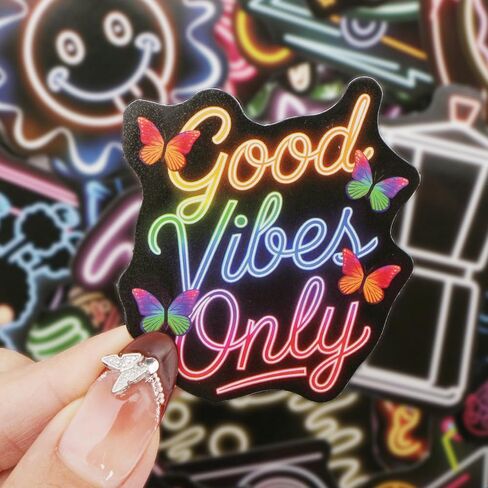 300 Pcs Cool Neon Water Bottle Sticker for Kids Teens, Waterproof Stickers for Water Bottle Laptop Skateboard, Assorted Fun Neon Sticker Pack Prizes for Kids Classroom Party Decorations in Saudi Arabia