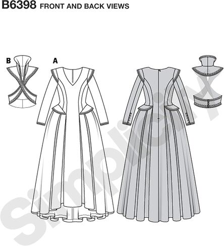 Burda Pattern 6398 Renaissance Dress, 8-18 in Saudi Arabia