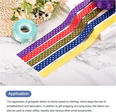 MECCANIXITY Grosgrain Ribbons 25 Yards 1 Inch Deep Purple with Gold Dots Ribbon Bow Decoration for Crafts Gift Wrapping Wedding DIY Handmade in Saudi Arabia
