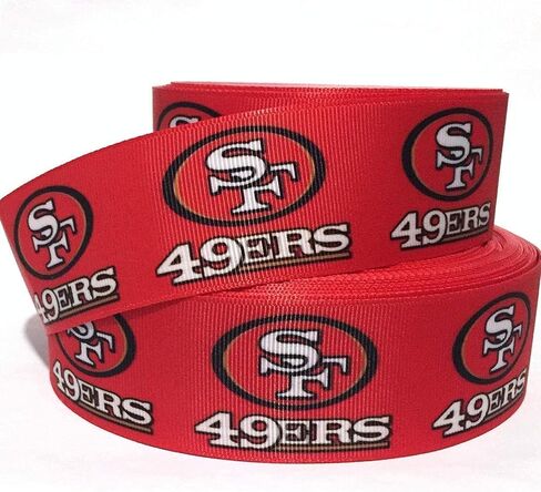 Grosgrain Ribbon 5/8" Sports Hobbies Football Team Red Brown Fall Games Christmas Printed Per Yard in Saudi Arabia