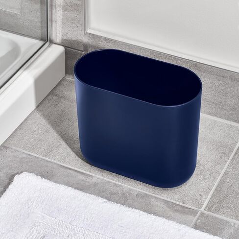 iDesign Cade Oval Slim Trash, Compact Waste Basket Garbage Can for Bathroom, Bedroom, Home Office, Dorm, College, Matte Gray in Kuwait