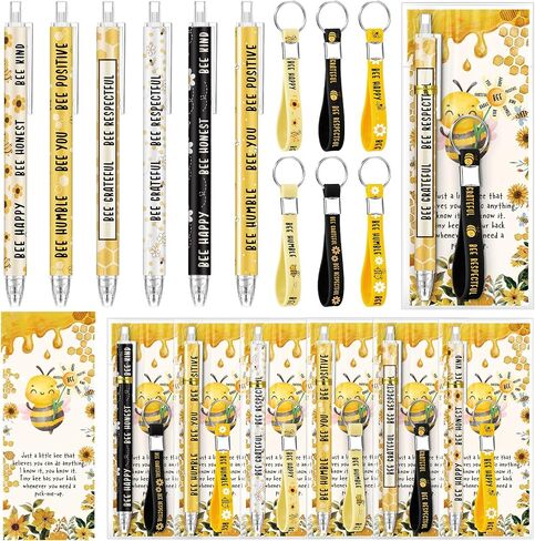 24 مجموعة من BEE Party Favors BEE BEE أقلام مفاتيح تحفيزية مفاتيح ملهمة الإشارات الإشاراتية الموظف تقدير هدايا لحفل العسل تفضل الزخارف زملاء العمل في العمل in Saudi Arabia