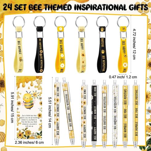 24 مجموعة من BEE Party Favors BEE BEE أقلام مفاتيح تحفيزية مفاتيح ملهمة الإشارات الإشاراتية الموظف تقدير هدايا لحفل العسل تفضل الزخارف زملاء العمل في العمل in Saudi Arabia