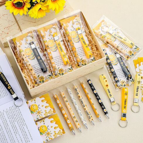 24 مجموعة من BEE Party Favors BEE BEE أقلام مفاتيح تحفيزية مفاتيح ملهمة الإشارات الإشاراتية الموظف تقدير هدايا لحفل العسل تفضل الزخارف زملاء العمل في العمل in Saudi Arabia