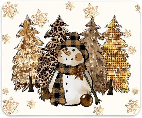 QIYUHOY Snowman Christmas Decorations,Vintage Christmas Mousepads for Desk Office,Christmas Birthday Gifts for Girls Women,Non-Slip Rubber Base Mousepad for Home Gaming Laptop,9.5x7.9 in in Kuwait