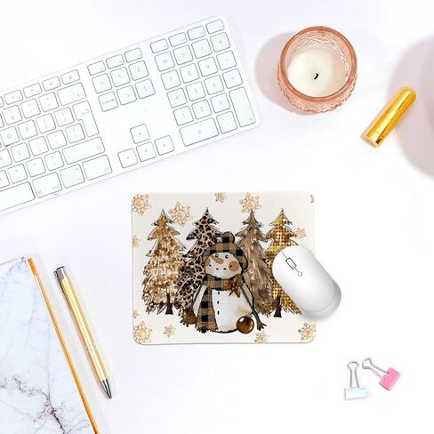 QIYUHOY Snowman Christmas Decorations,Vintage Christmas Mousepads for Desk Office,Christmas Birthday Gifts for Girls Women,Non-Slip Rubber Base Mousepad for Home Gaming Laptop,9.5x7.9 in in Kuwait