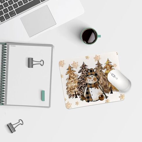 QIYUHOY Snowman Christmas Decorations,Vintage Christmas Mousepads for Desk Office,Christmas Birthday Gifts for Girls Women,Non-Slip Rubber Base Mousepad for Home Gaming Laptop,9.5x7.9 in in Kuwait