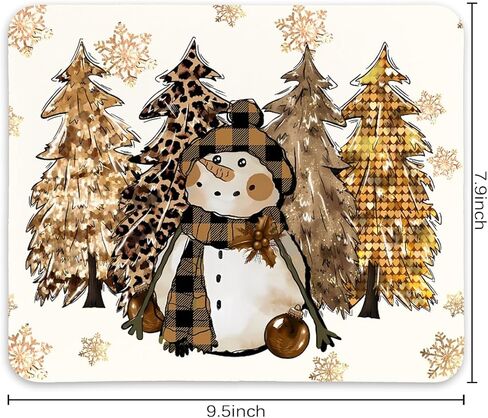 QIYUHOY Snowman Christmas Decorations,Vintage Christmas Mousepads for Desk Office,Christmas Birthday Gifts for Girls Women,Non-Slip Rubber Base Mousepad for Home Gaming Laptop,9.5x7.9 in in Kuwait