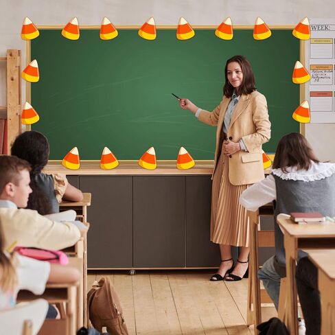 50 PCS Halloween Cutouts for Bulletin Board Decoration, Candy Corn Paper Cut Outs Cardboard for DIY Crafts Project School Classroom Office Wall Halloween Party Supplies Decor, 6 in in Saudi Arabia