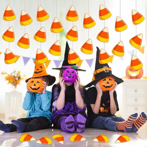 50 PCS Halloween Cutouts for Bulletin Board Decoration, Candy Corn Paper Cut Outs Cardboard for DIY Crafts Project School Classroom Office Wall Halloween Party Supplies Decor, 6 in in Saudi Arabia
